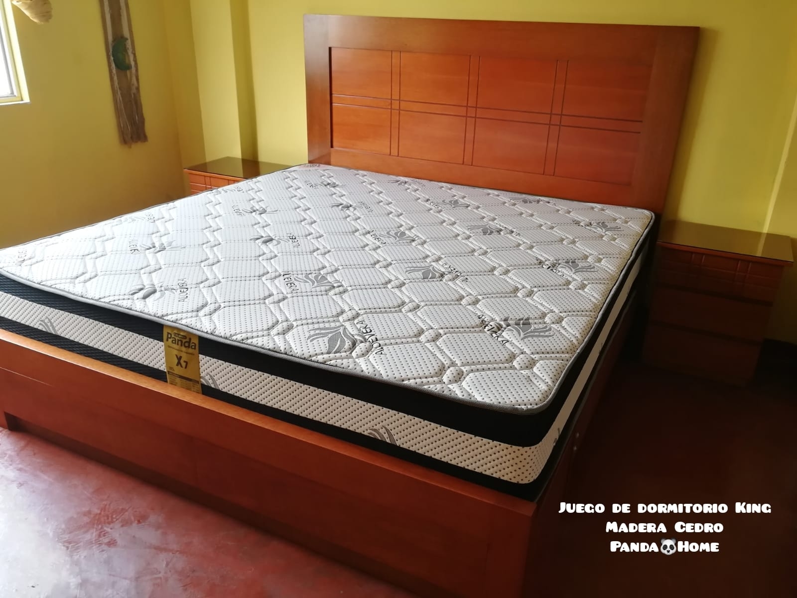 CAMA DOBLE DOMINO KING MADERA CEDRO