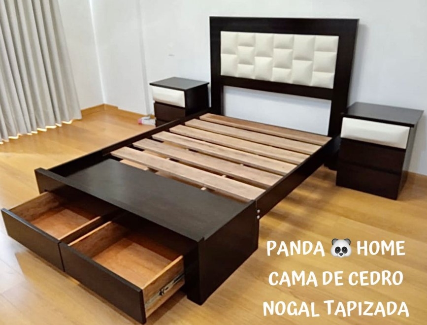 Cama de Cedro Nogal Tapizada