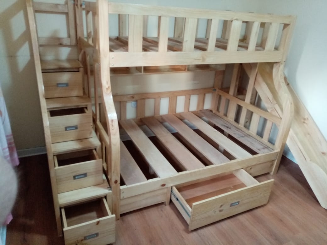 CAMAROTE  MULTIFUNCIONAL MADERA PINO